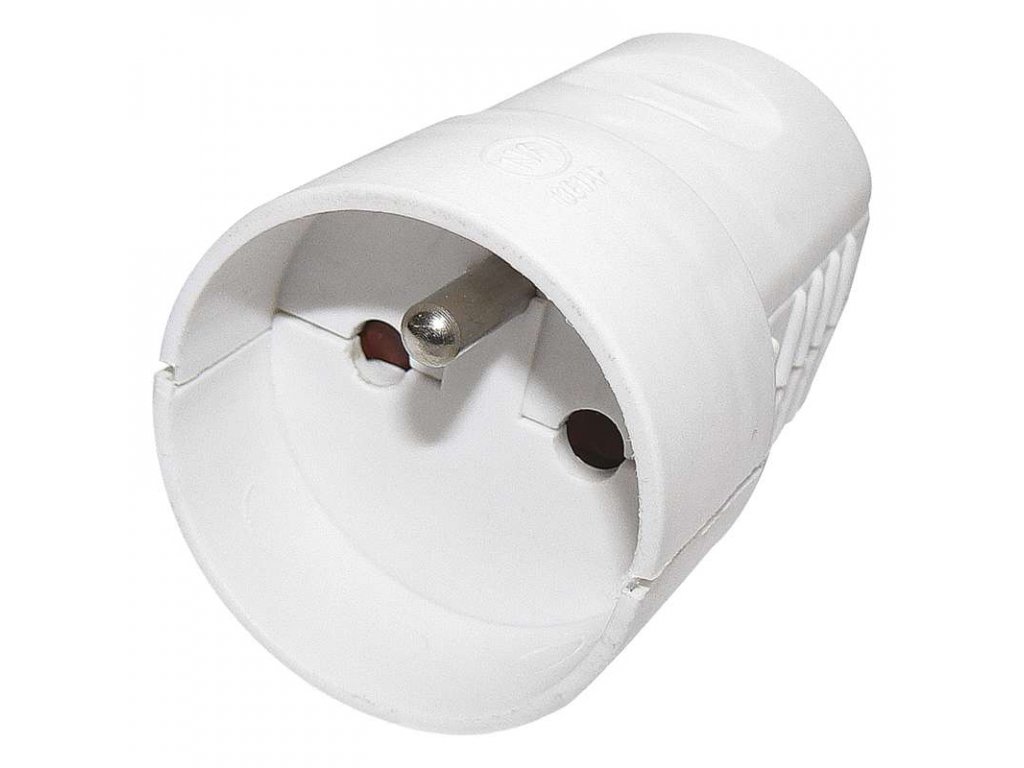 Zásuvka pro prodlužovací kabel, bílá