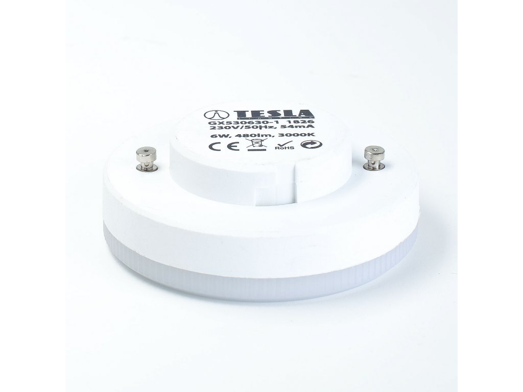 LED žárovka, GX53, 6W, 230V, 480lm, 30 000h, 3000K teplá bílá, 180st