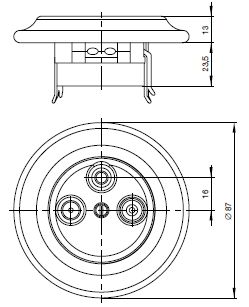 ABB 5011K-C00403 Decento® Zásuvka televizní, rozhlasová a satelitní, koncová, bílá