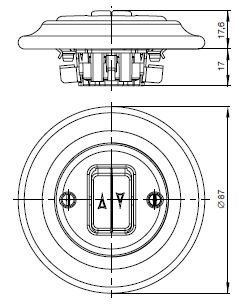 ABB 3559K-C88345 Decento® Ovládač žaluziový, bílý porcelán tlačítkový