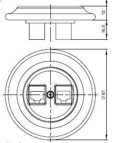ABB 5014K-C01018 N Decento® Zásuvka komunikační dvojnásobná černý porcelán