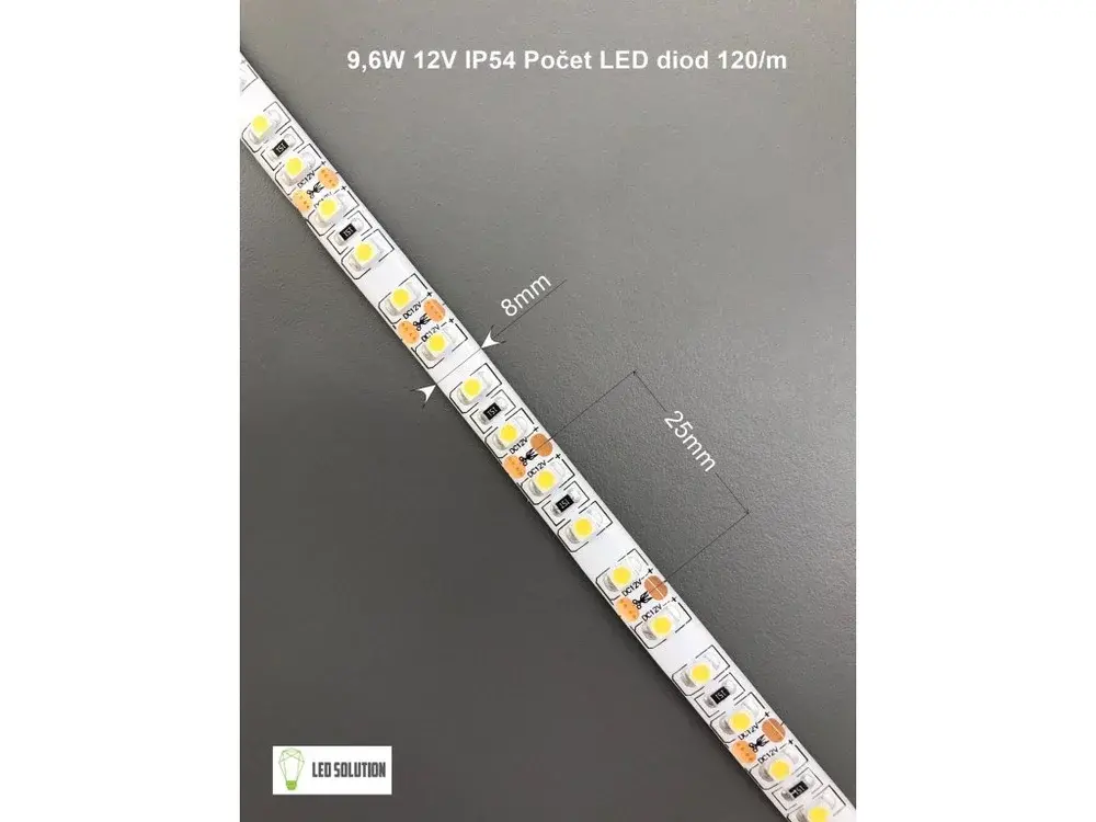 LED pásek 9,6W/m 12V s krytím IP54