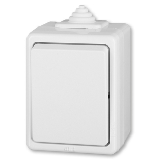 Spínač č.1 IP44 3553-01929 B, Praktik, bílá