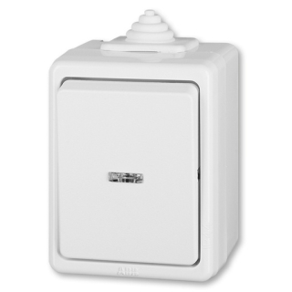 Spínač č.7So N IP44 3553-07921 B, Praktik, bílá