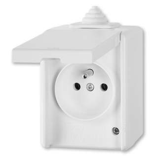 Zásuvka IP44 5518-2929 B, Praktik, bílá