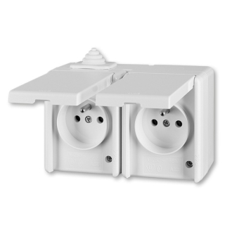 Dvojzásuvka IP44 5518-2029 B, Praktik, bílá