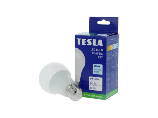 LED žárovka BULB E27, 8W, 230V, 806lm, 25 000h, 4000K denní bílá, 220st