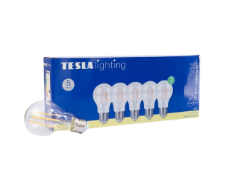LED žárovka FILAMENT RETRO BULB E27, 7,2W, 230V, 806lm, 25 000h, 2700K teplá bílá, 360st,čir,5-pack