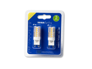 LED žárovka, G9, 4W, 230V, 400lm, 25 000h, 3000K teplá bílá, 360st 2ks v balení
