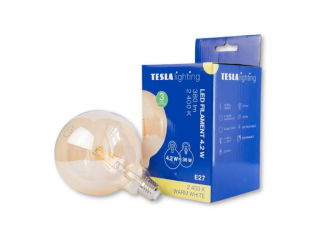 LED žárovka GLOBE G125 VINTAGE, E27, 4,2W, 230V, 380lm, 2400K, 360st, zlatá