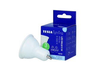 LED žárovka GU10, 5W, 230V, 410lm, 25 000h, 6000K studená bílá, 100st