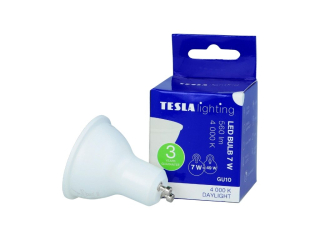 LED žárovka GU10, 7W, 230V, 560lm, 25 000h, 4000K denní bílá, 100st