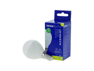 LED žárovka miniglobe BULB E14, 8W, 230V, 900lm, 25 000h, 3000K teplá bílá, 220st