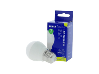 LED žárovka miniglobe BULB E27, 8W, 230V, 900lm, 25 000h, 3000K teplá bílá, 220st