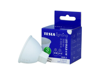LED žárovka GU5,3 MR16, 4W, 12V, 350lm, 25 000h, 4000K denní bílá, 100st