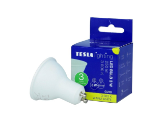 LED žárovka GU10, 3W, 230V, 250lm, 25 000h, 3000K teplá bílá, 100st