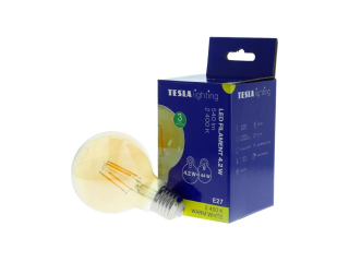 LED žárovka GLOBE G80 VINTAGE, E27, 4.2W, 230V, 540lm, 2400K, 360st, zlatá