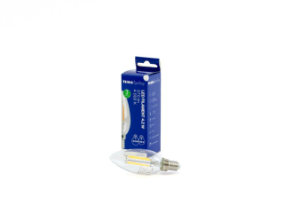 LED žárovka FILAMENT RETRO svíčka E14, 4,2W, 230V, 570lm, 25 000h, 4000K denní bílá, 360stči
