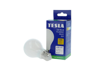 LED žárovka FILAMENT BULB, E27, 4,2W, 230V, 470lm, 2700K teplá bílá, 360st, mléčná