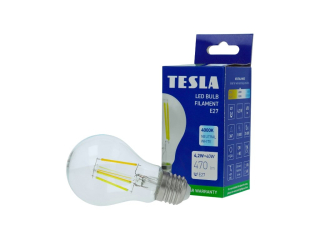 LED žárovka FILAMENT RETRO BULB, E27, 4,2W, 230V, 470lm, 25 000h, 4000K denní bílá, 360st,čirá