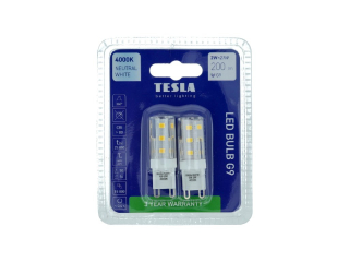 LED žárovka G9, 2W, 230V, 200lm, 4000K denní bílá, 2ks v balení