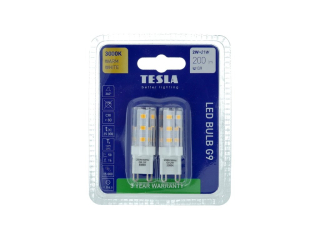 LED žárovka G9, 2W, 230V, 200lm, 3000K teplá bílá, 2ks v balení