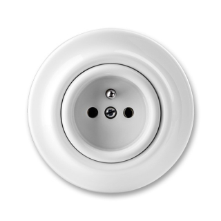 ABB 5519K-C02347 Decento® zásuvka s ochranným kolíkem bílá-porcelán