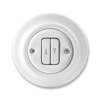 ABB 3559K-C88345 Decento® Ovládač žaluziový, bílý porcelán tlačítkový