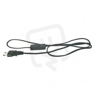 Flexo šňůra PVC 2x 0,75mm2 s vypínačem, 2m, černá